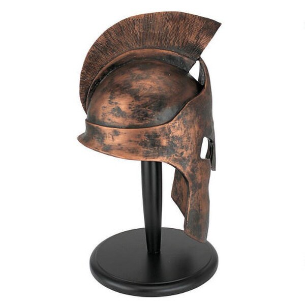 Display Greek Spartan Helmet Sculpture Warrior Miltary Side View